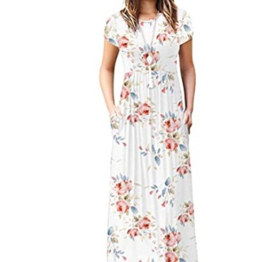 Viishow Floral Maxi Dress with Pockets Super Soft XS